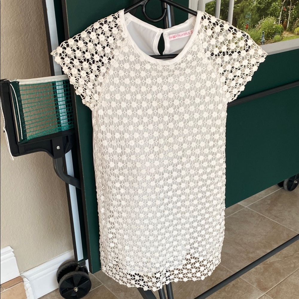 Elegant White Lace Kids Formal Dress